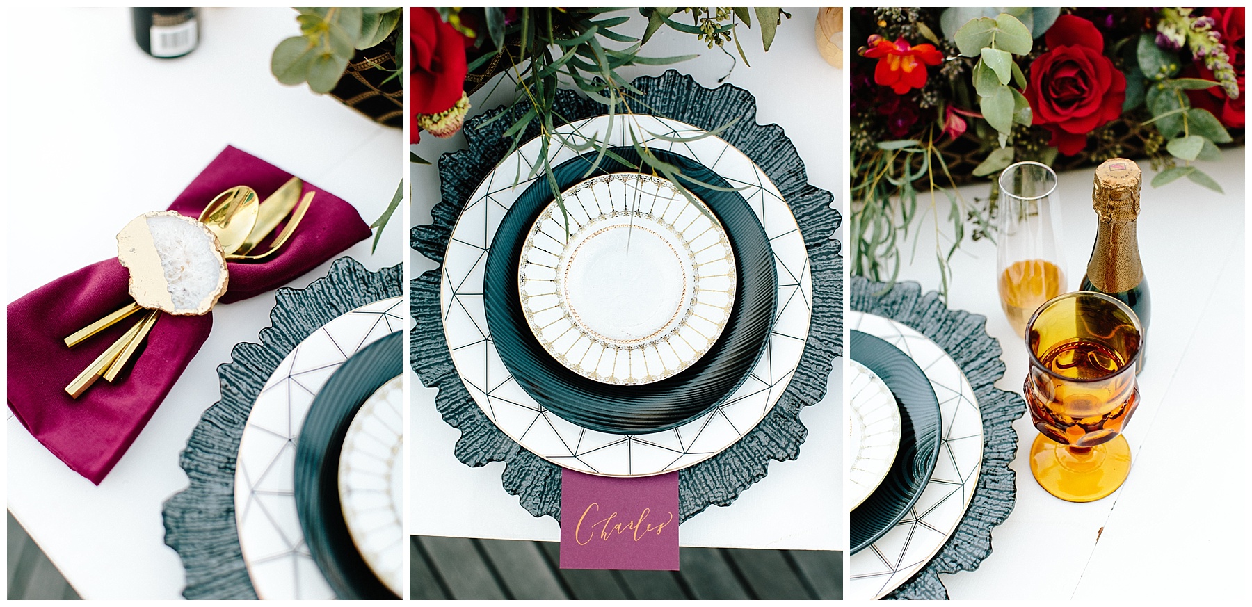rooftop-wedding-inspiration rooftop wedding inspiration, roanoke wedding, chelsea anderson photography, misty saves the day, cara cait create, studio i do bridals roanoke, studio i do, black and gold wedding