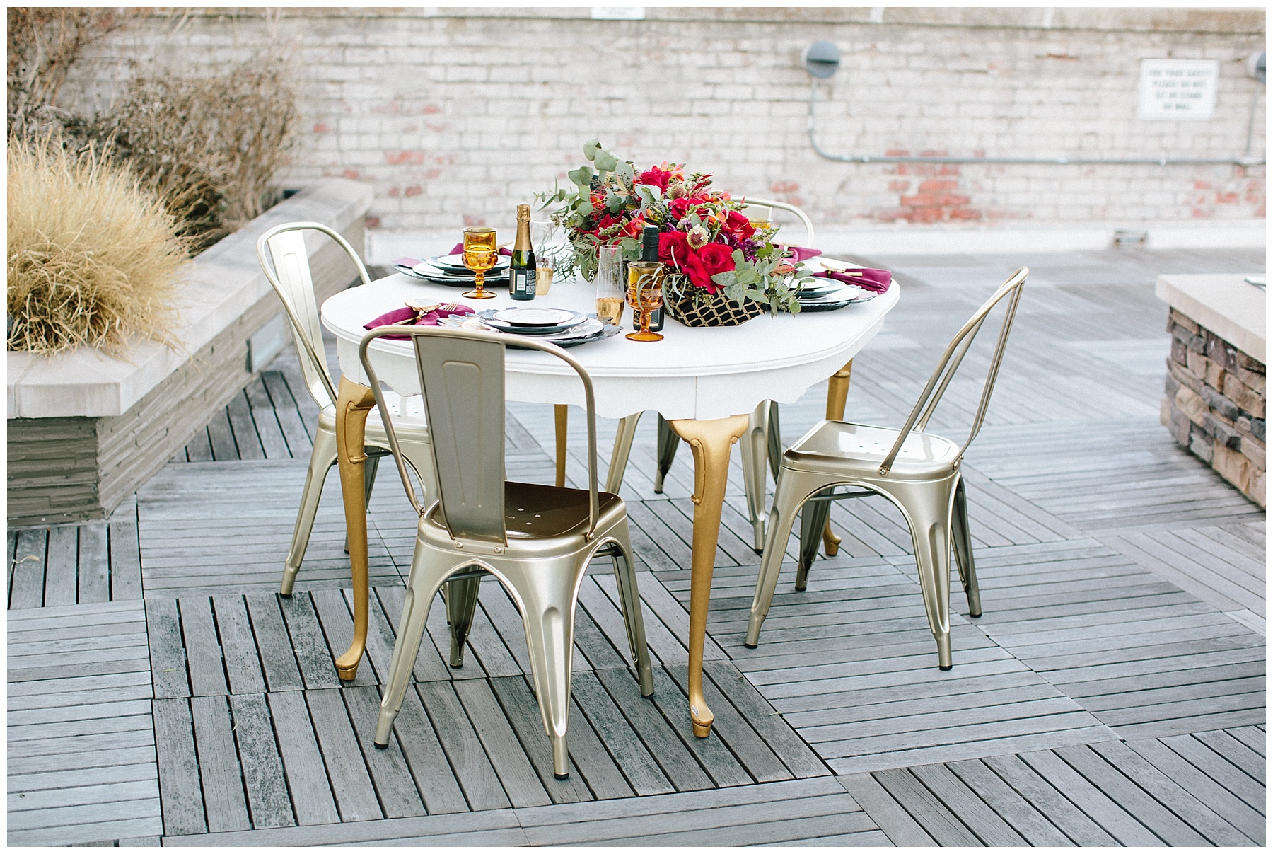 rooftop-wedding-inspiration rooftop wedding inspiration, roanoke wedding, chelsea anderson photography, misty saves the day, cara cait create, studio i do bridals roanoke, studio i do, black and gold wedding