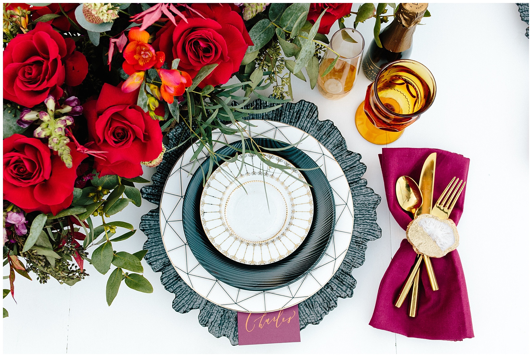 rooftop-wedding-inspiration rooftop wedding inspiration, roanoke wedding, chelsea anderson photography, misty saves the day, cara cait create, studio i do bridals roanoke, studio i do, black and gold wedding