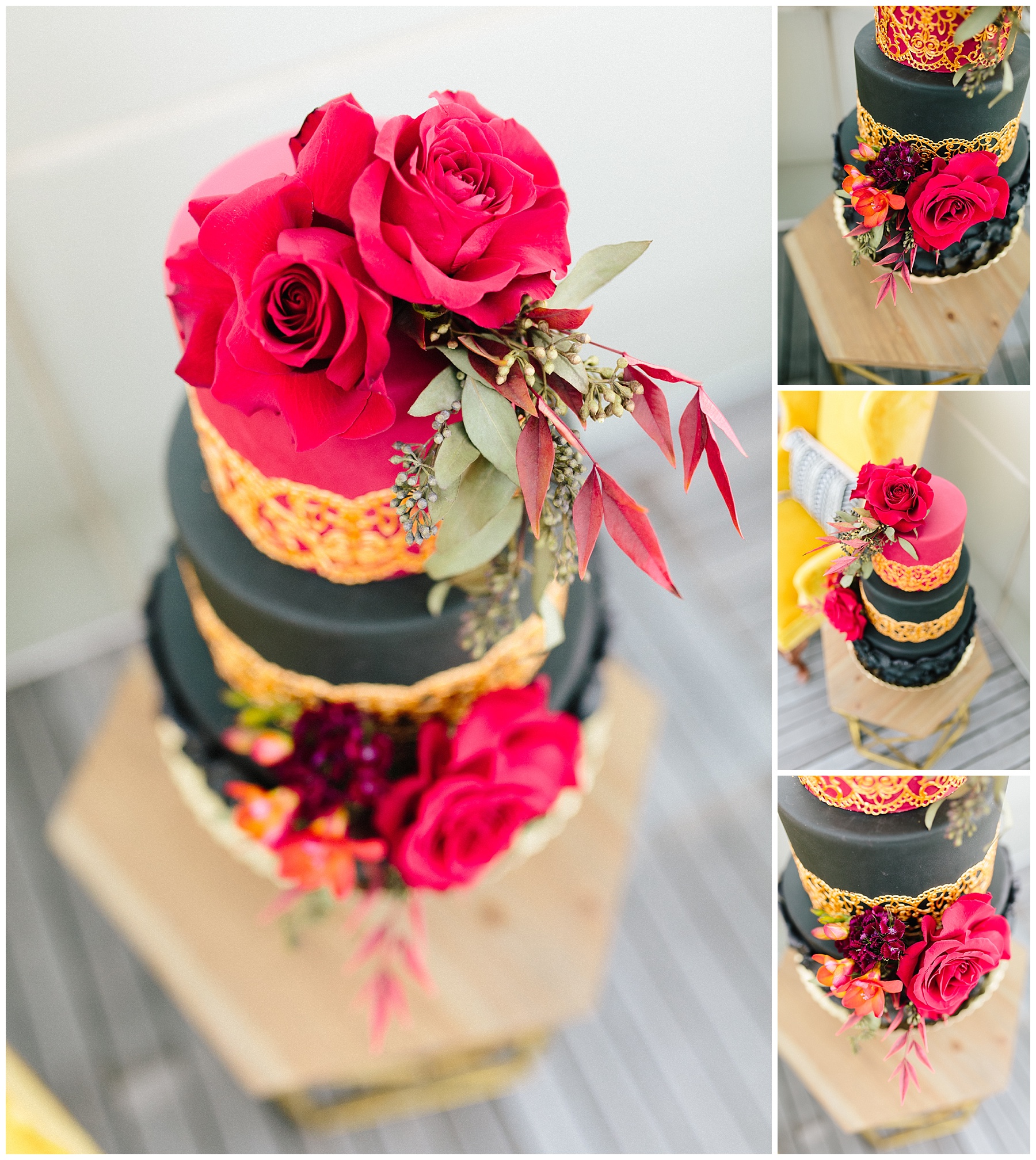 rooftop-wedding-inspiration rooftop wedding inspiration, roanoke wedding, chelsea anderson photography, misty saves the day, cara cait create, studio i do bridals roanoke, studio i do, black and gold wedding