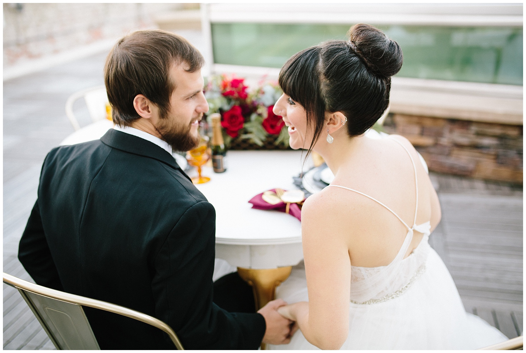 rooftop-wedding-inspiration rooftop wedding inspiration, roanoke wedding, chelsea anderson photography, misty saves the day, cara cait create, studio i do bridals roanoke, studio i do, black and gold wedding