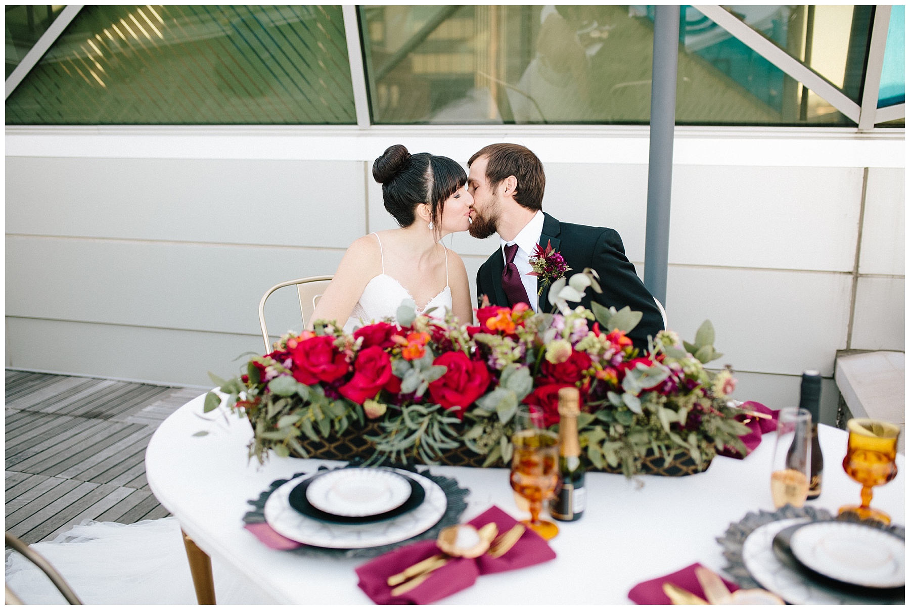 rooftop-wedding-inspiration rooftop wedding inspiration, roanoke wedding, chelsea anderson photography, misty saves the day, cara cait create, studio i do bridals roanoke, studio i do, black and gold wedding
