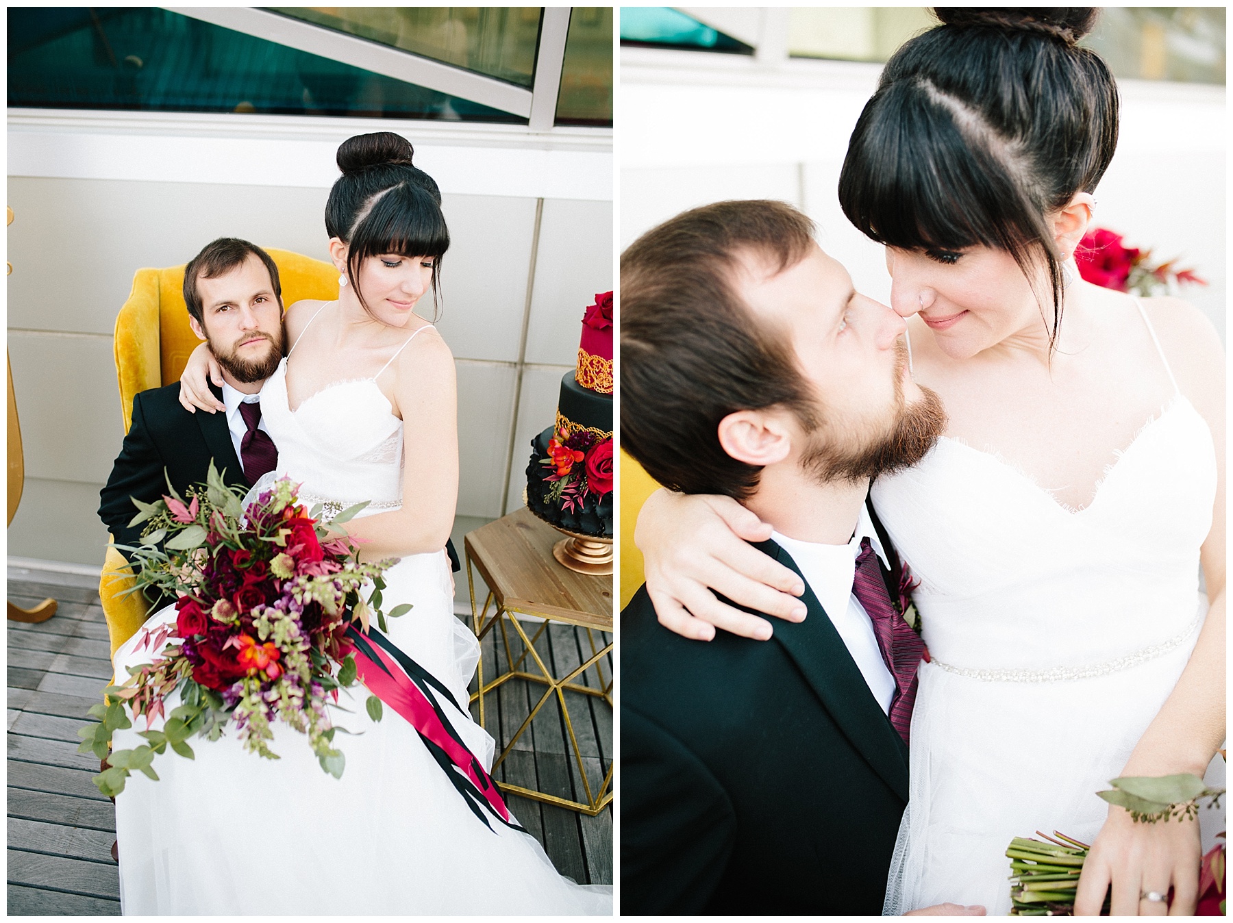 rooftop-wedding-inspiration rooftop wedding inspiration, roanoke wedding, chelsea anderson photography, misty saves the day, cara cait create, studio i do bridals roanoke, studio i do, black and gold wedding