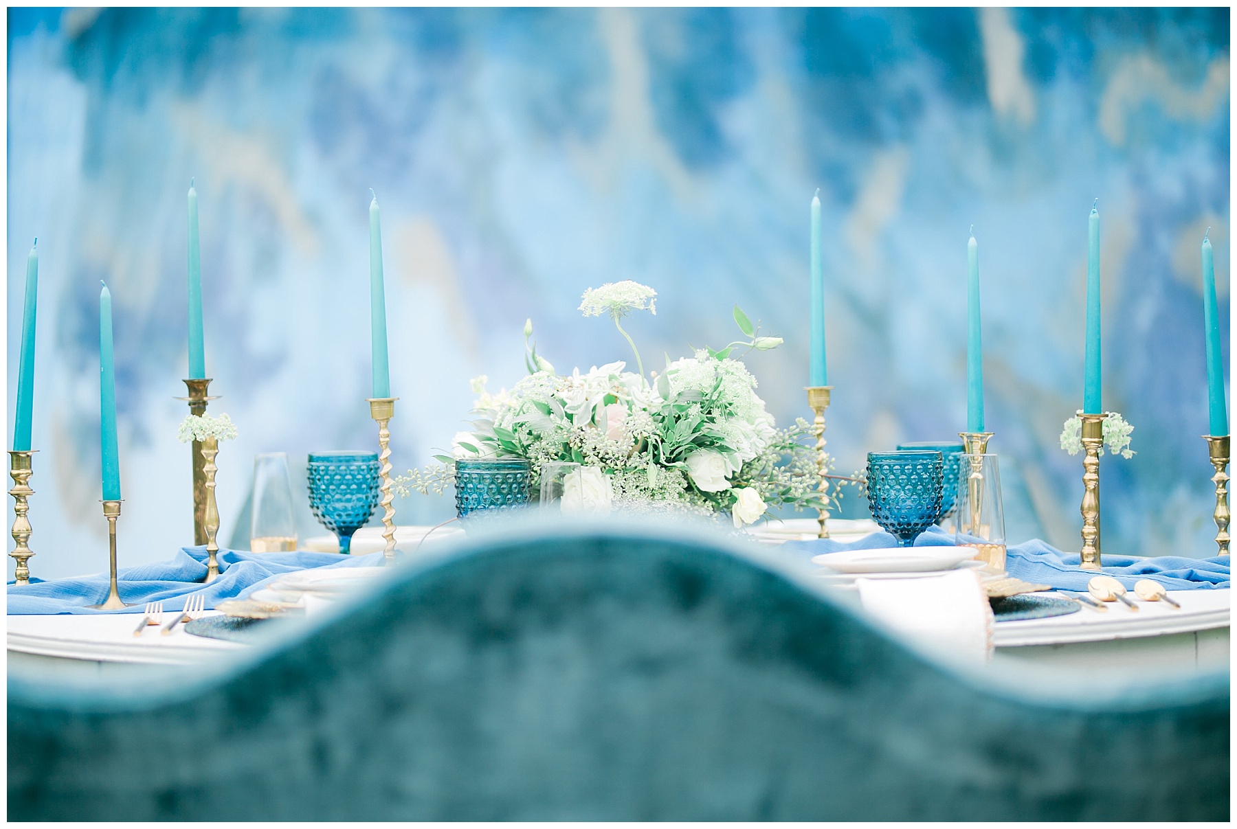 shades of blue wedding, misty saves the day, erika mills photography, mad hatter vintage rentals, katherine hallberg design, ceindy doodles, blush tones, flawless on site, studio i do bridals, the hanging gardens virginia beach